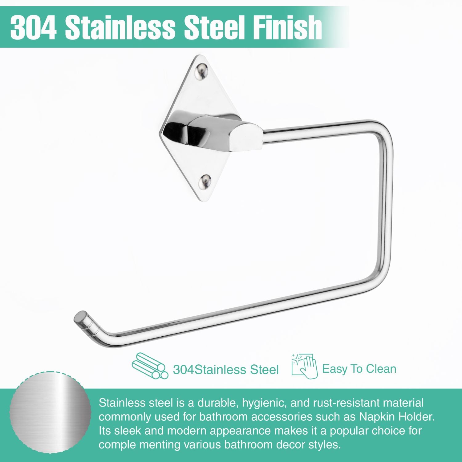 Stainless Steel Chrome Finish Napkin Holder Stand for Kitchen and Bathroom