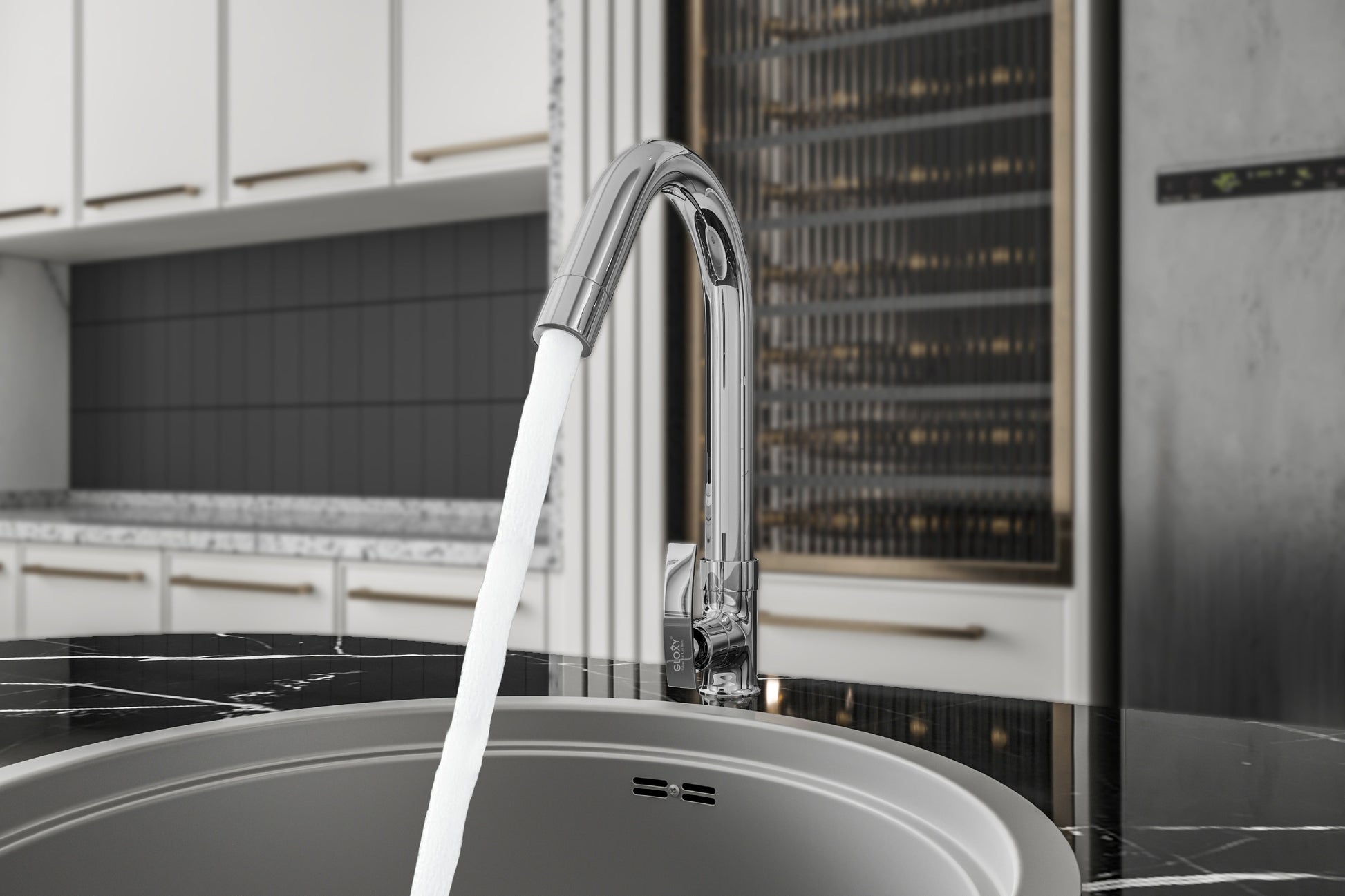 Chrome Finish Deck Mount Swan Neck Brass 360 Swivel Pillar Tap