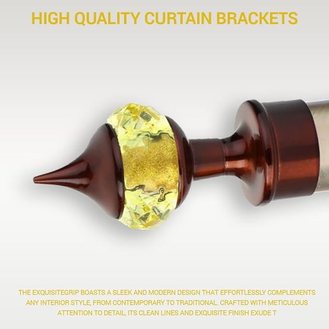 Single Diamond Aluminium Curtain Bracket in Coffee Mix Yellow with Support
