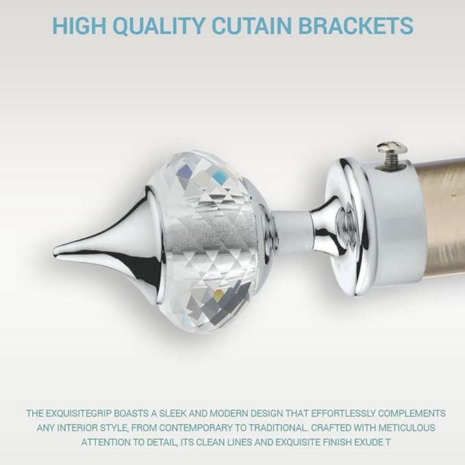 Single Diamond Aluminium Curtain Bracket with Talwar Support(Silver)