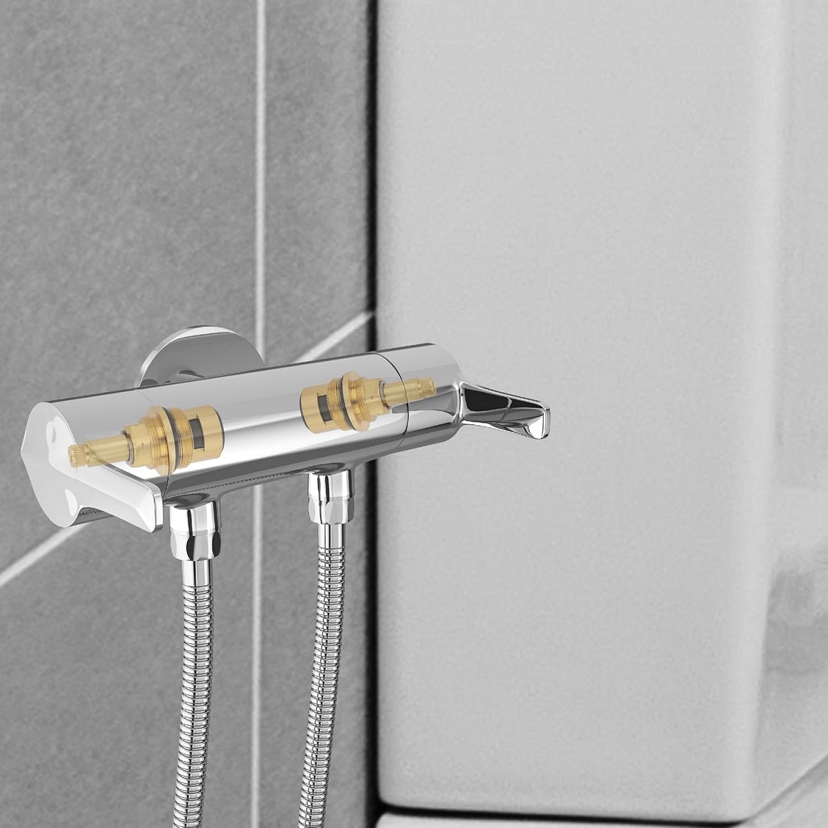 Gloxy Lotus Series Two-Way Double Lever Brass Angle Valve