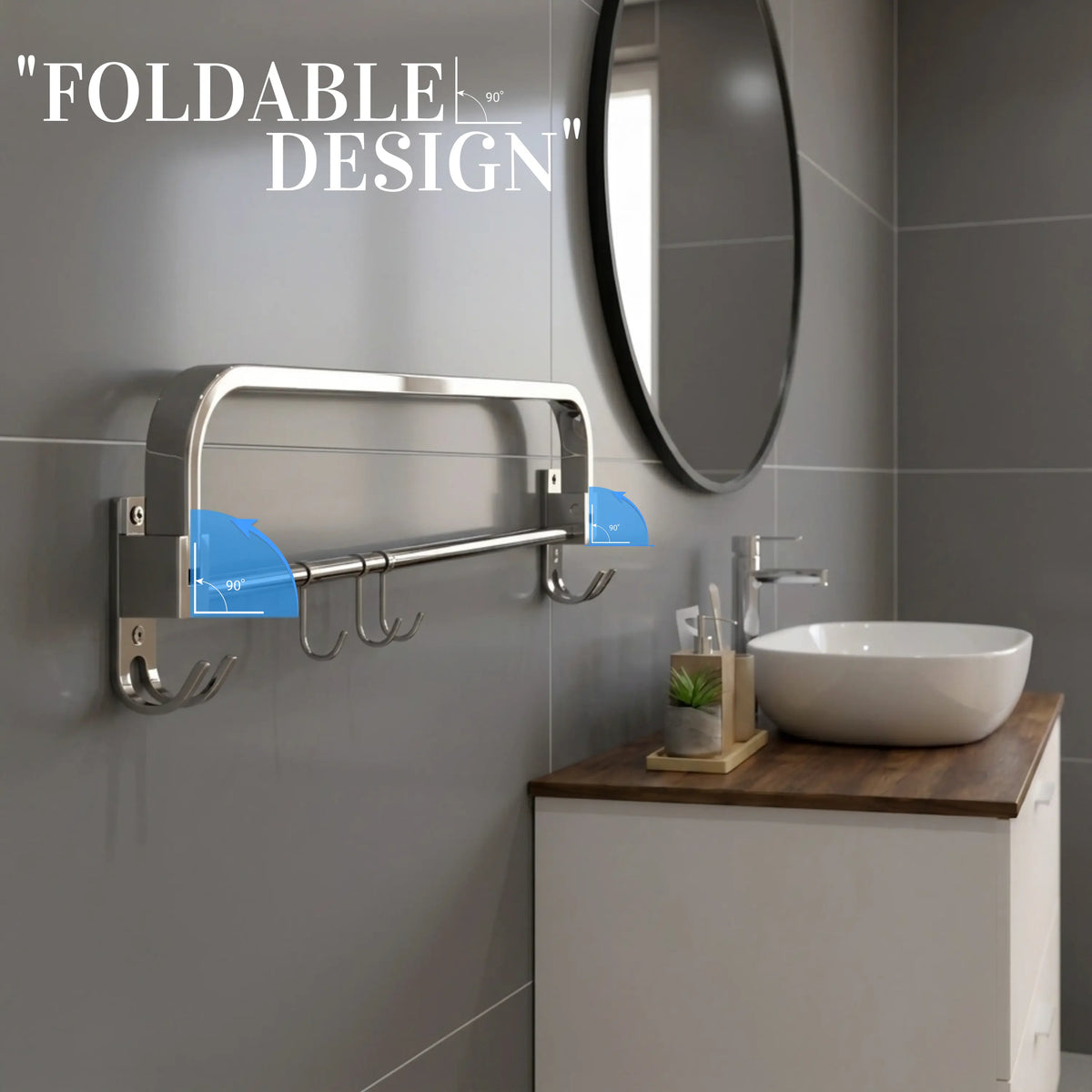 GLOXY Premium SS304 Bathroom Towel Hanger 24 Inch