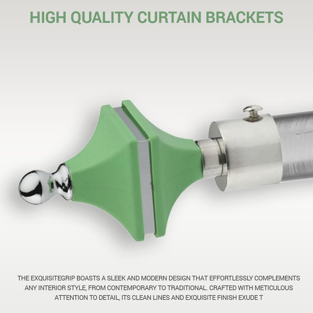 GLOXY Hexa Shape Stainless Steel & ABS Curtain Bracket Parda Holder with Support 1 Inch Rod Pocket Finials Designer Door and Window Rod Support Fittings, Curtain Rod Holder (Copy)
