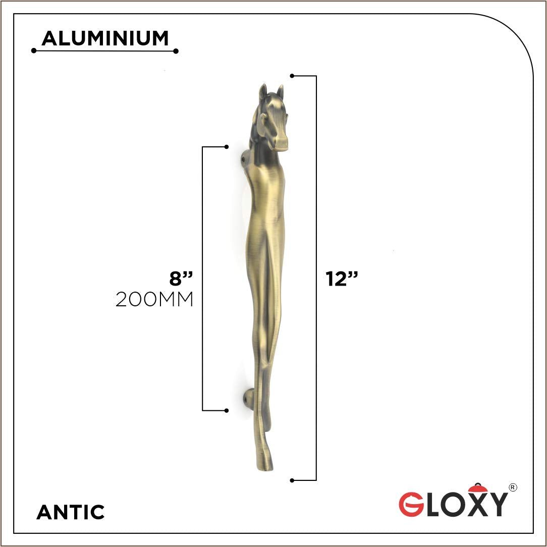 gloxy old vintage door handle 12 inch silver