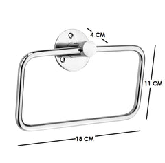 Square Shape Stainless Steel  Napkin Ring (Silver)-by GLOXY®