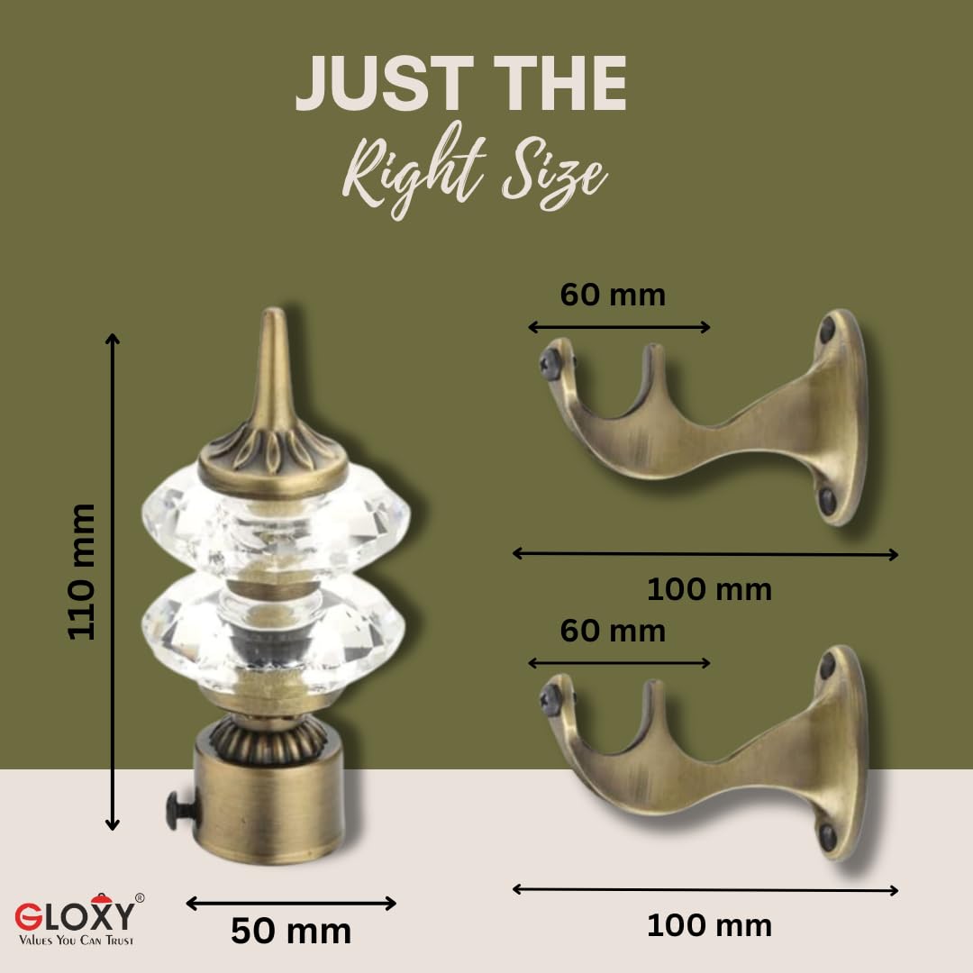 Double Diamond Aluminium Curtain Bracket with Talwar Support(Antique)-by GLOXY®
