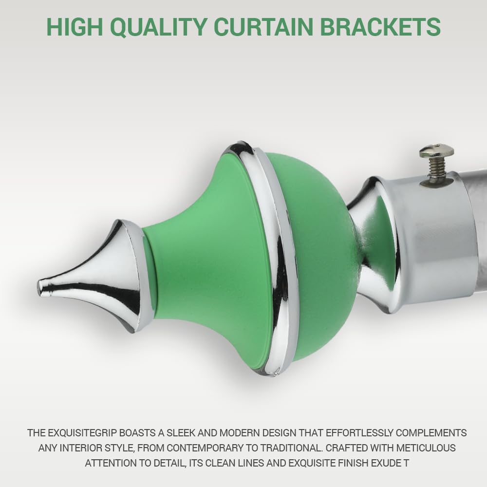 GLOXY Trophy Shape Stainless Steel & ABS Curtain Bracket Parda Holder with Support 1 Inch Rod Pocket Finials Designer Door and Window Rod Support Fittings, Curtain Rod Holder