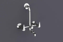 Chrome Finish Handle Controlled Wall Mixer with L Bend Faucet Tap Bib for Hot & Cold Water for Bathroom Areas & Showers (Nano)-by GLOXY®