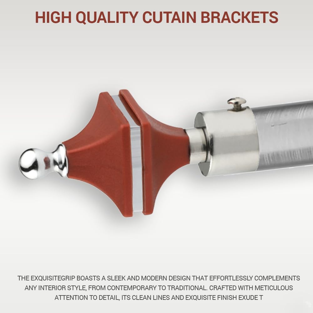 GLOXY Hexa Shape Stainless Steel & ABS Curtain Bracket Parda Holder with Support 1 Inch Rod Pocket Finials Designer Door and Window Rod Support Fittings, Curtain Rod Holder (Copy)
