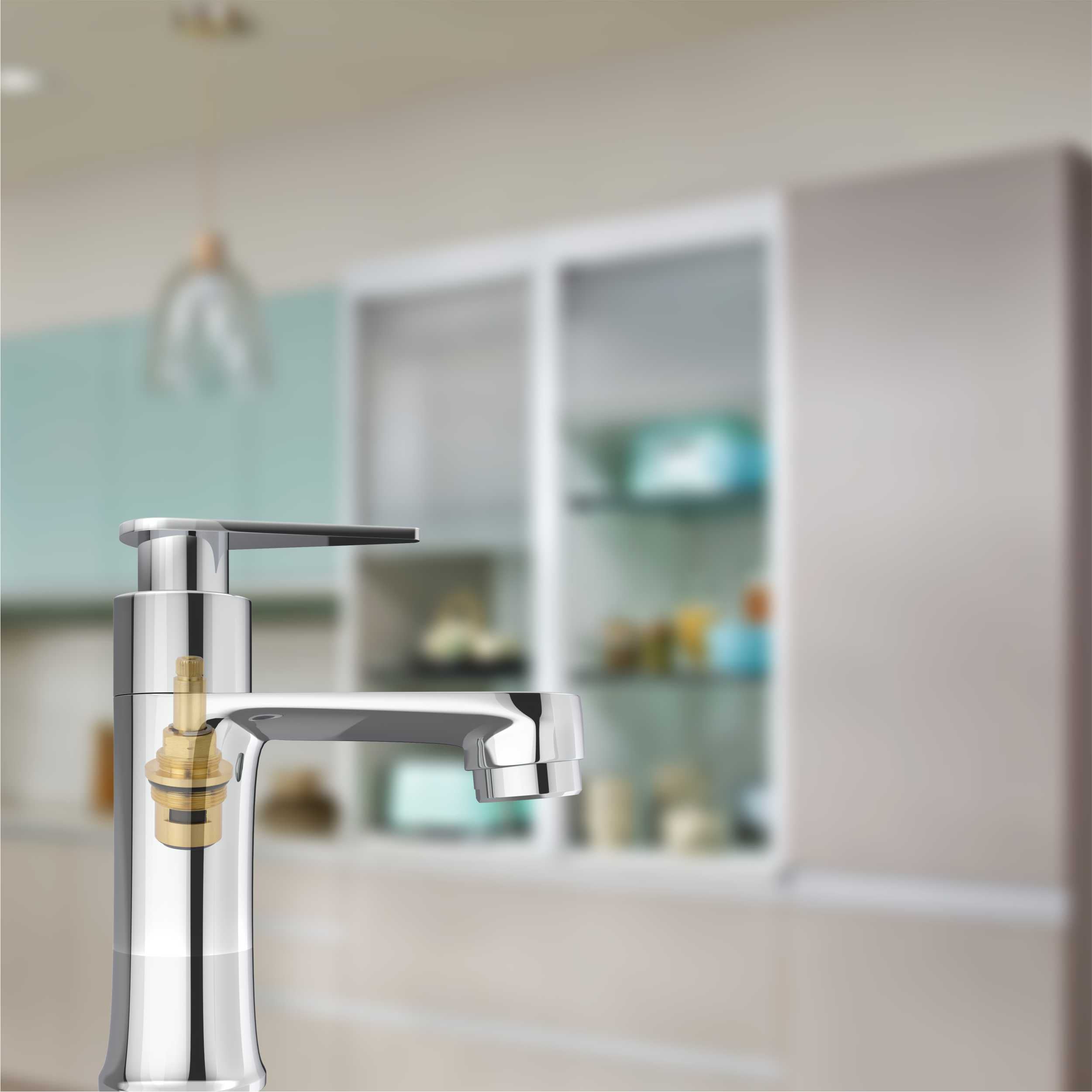 Chrome Finish Brass Deck Mount Faucet for Bathroom & Kitchen