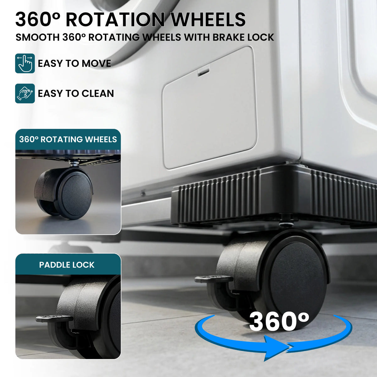GLOXY Adjustable Fridge Stand with Wheels