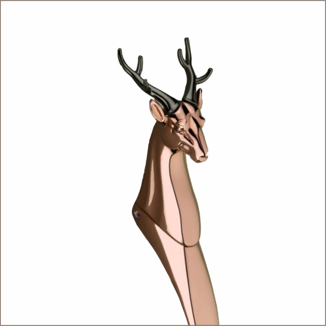 gloxy deer shape aluminium front door handle 8 inch rose gold