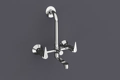 Chrome Finish Handle Wall Mixer with L Bend Faucet Tap Bib