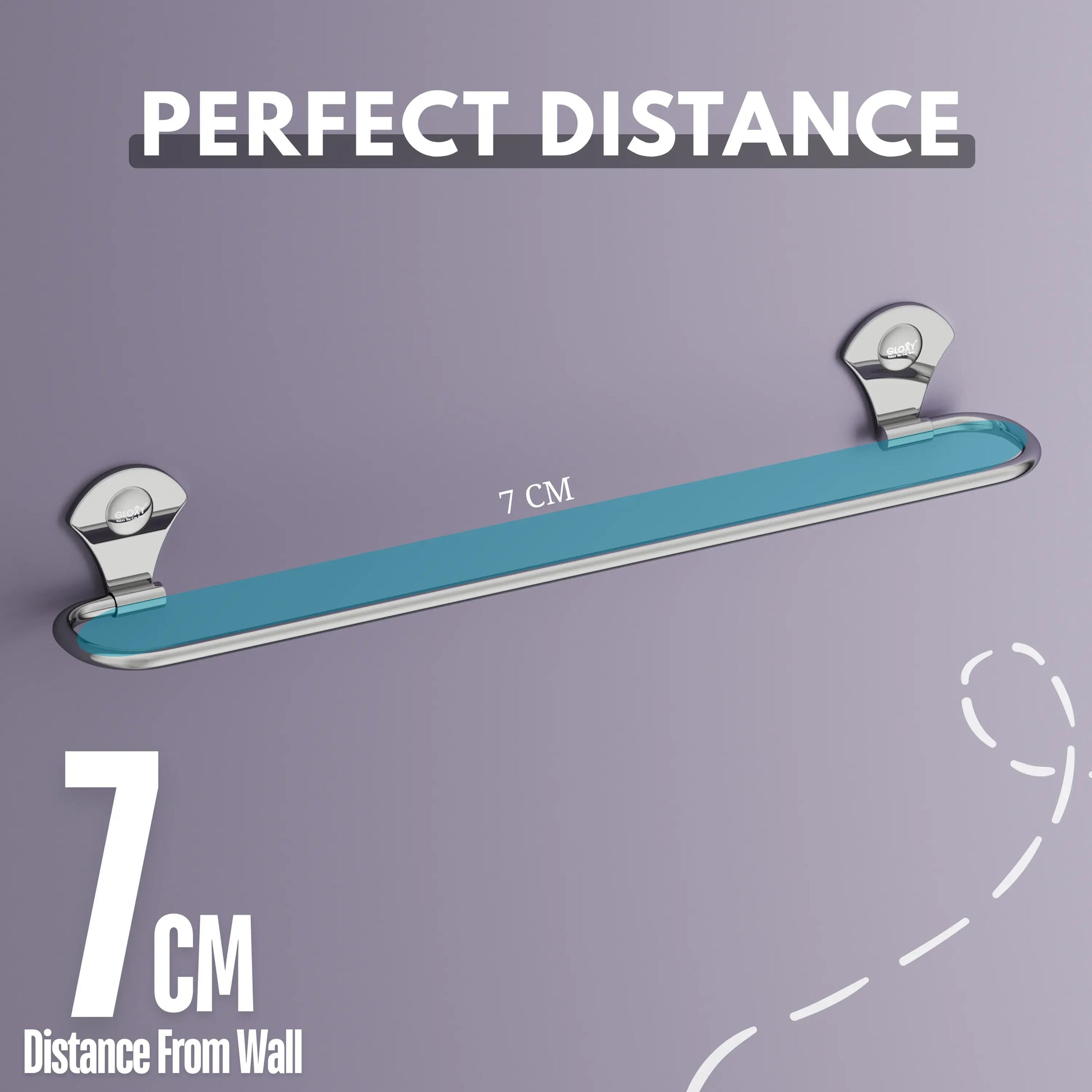 Gloxy Flower Shape Stainless Steel Chrome Finish Round Towel Rod for Bathroom -24 Inch