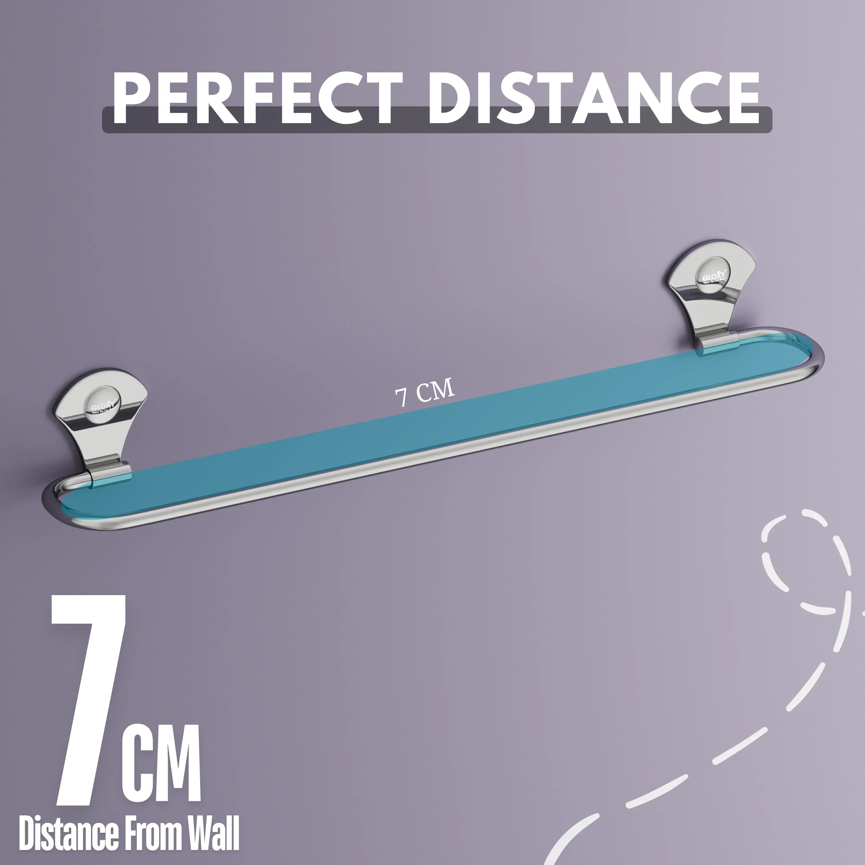 Gloxy Flower Shape Stainless Steel Chrome Finish Round Towel Rod for Bathroom -24 Inch