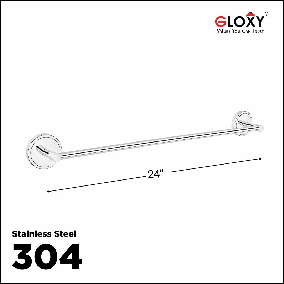 Round Shape Stainless Steel Silver Towel Rod Holder