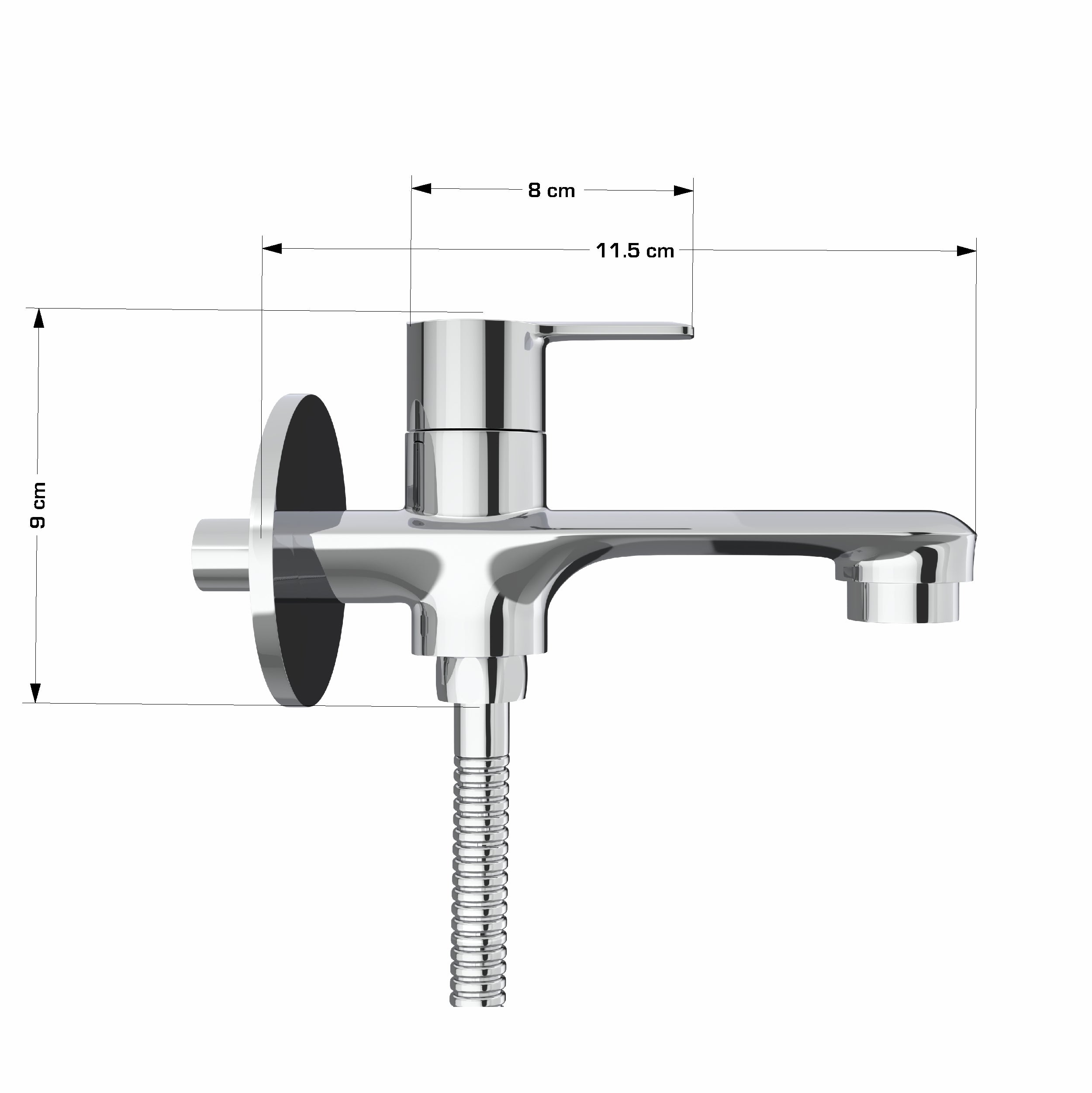 Chrome based Brass Two Way Double Handle Faucet Tap Cock Bib