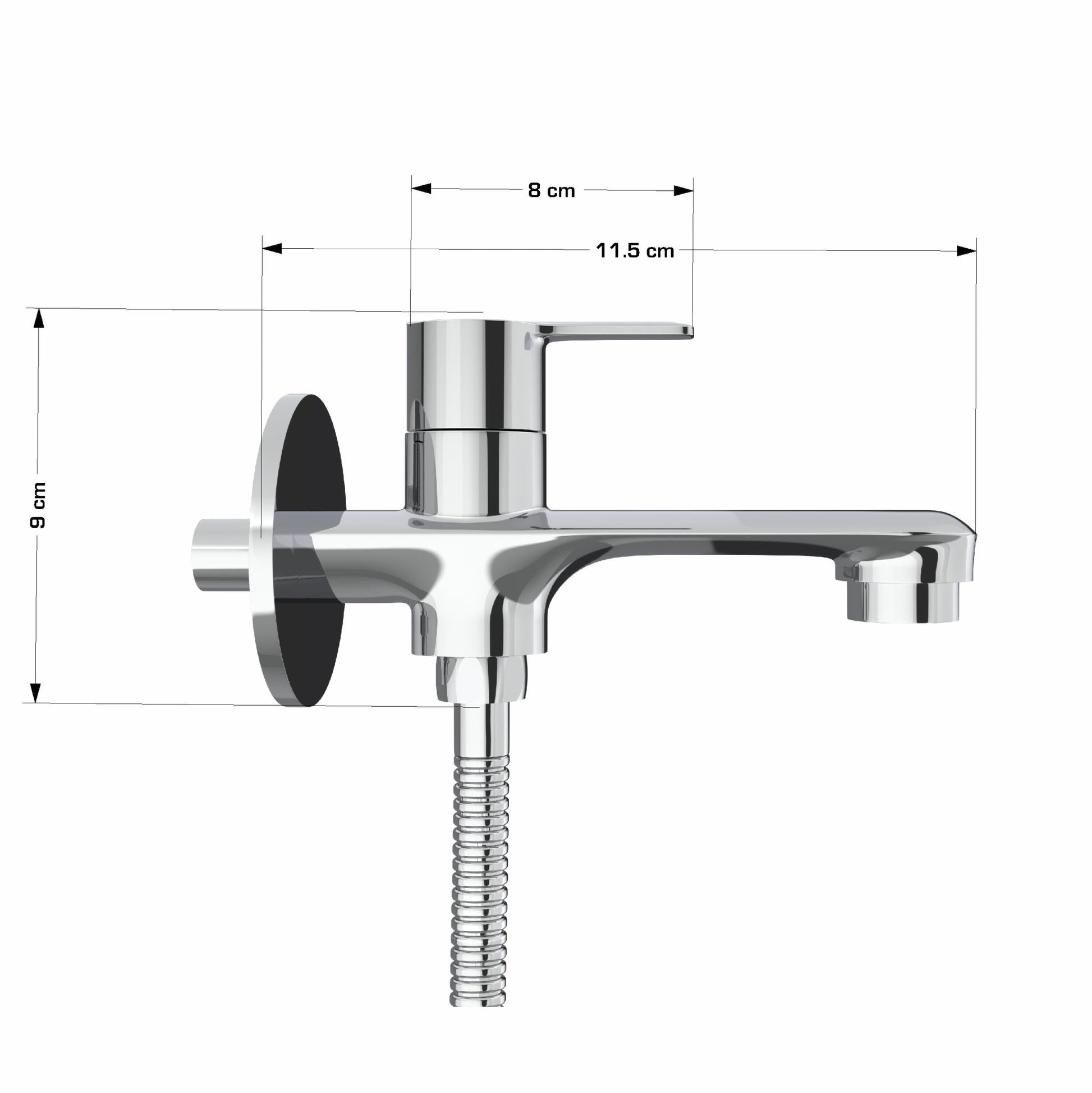 Chrome based Brass Two Way Double Handle Faucet Tap Cock Bib