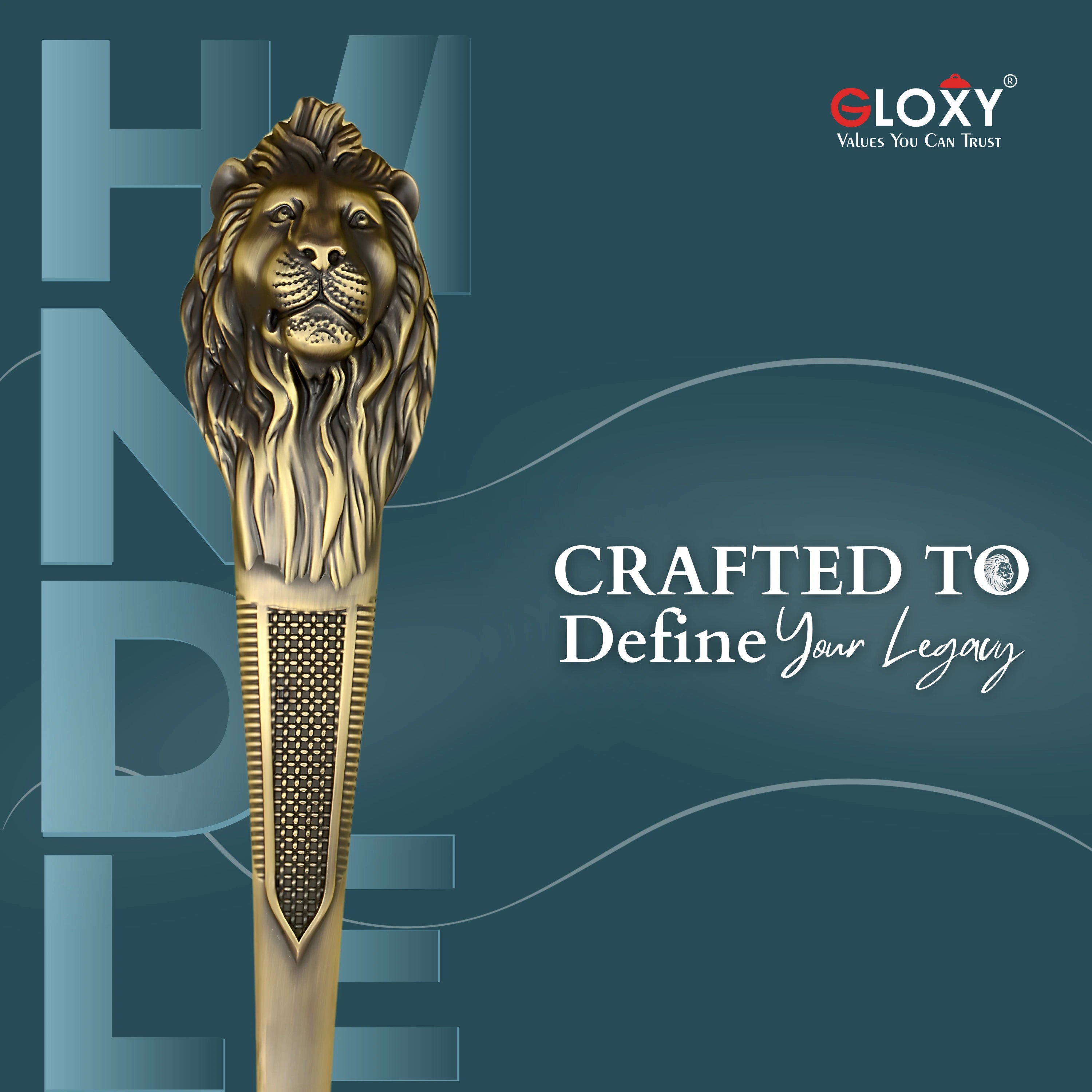 Gloxy Lion Shape Aluminium Antique Door Hardware 15 Inch -Antique Black