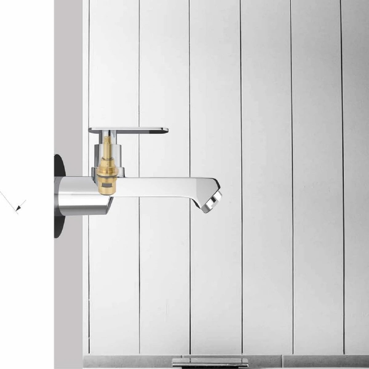 Chrome Finish Long Body Bib Cock Brass Faucet Water Tap for Bathroom Washbasins, Gardens & Kitchen Sinks (Jet+)-by GLOXY®