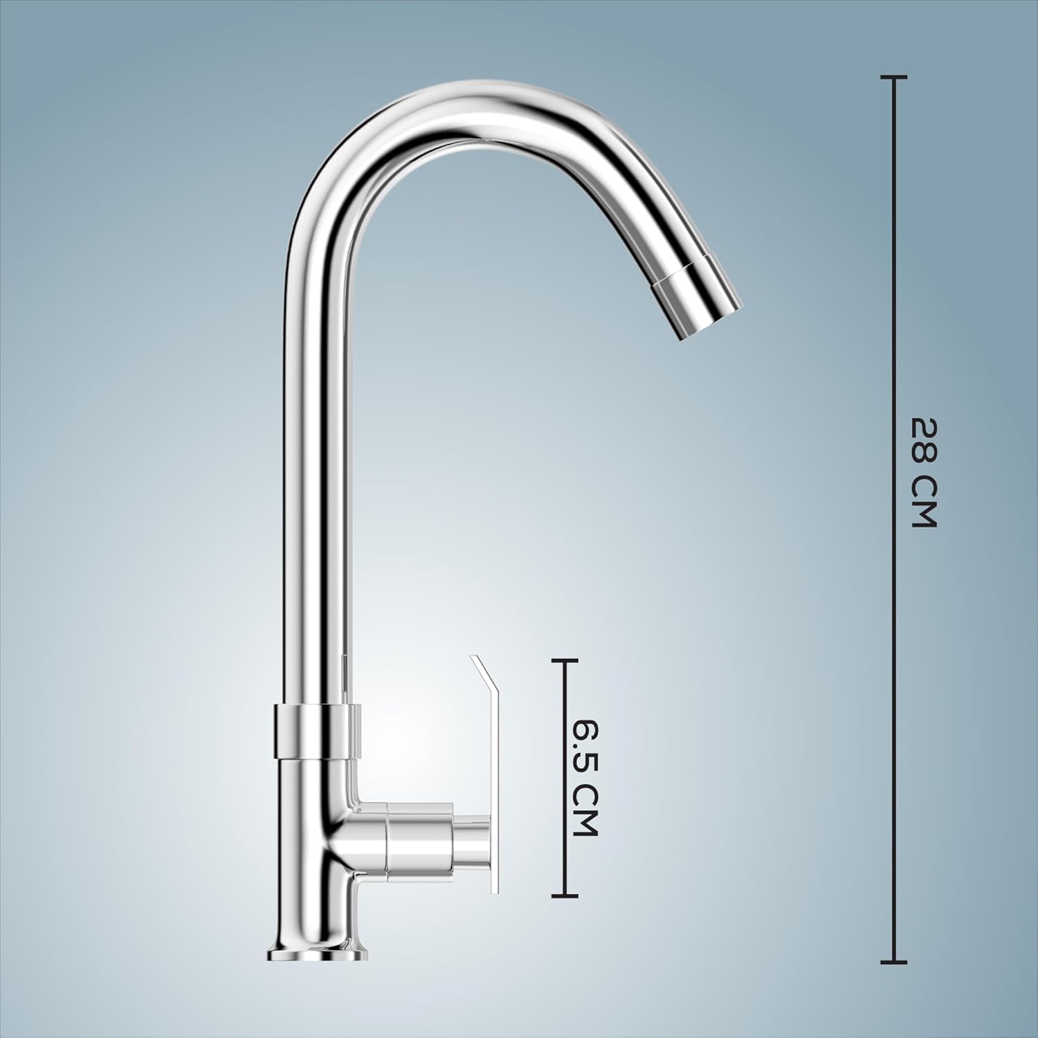 Gloxy Imperial Series Single Lever 360° Swivel Spout Deck Mount Brass Swan Neck Faucet