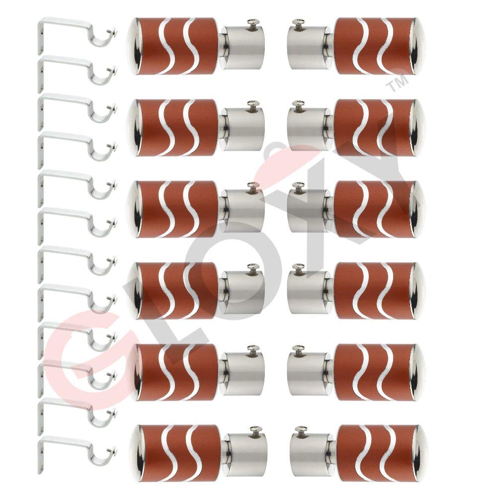 2 Line Aluminium Curtain Bracket with Support(Red)-by GLOXY®