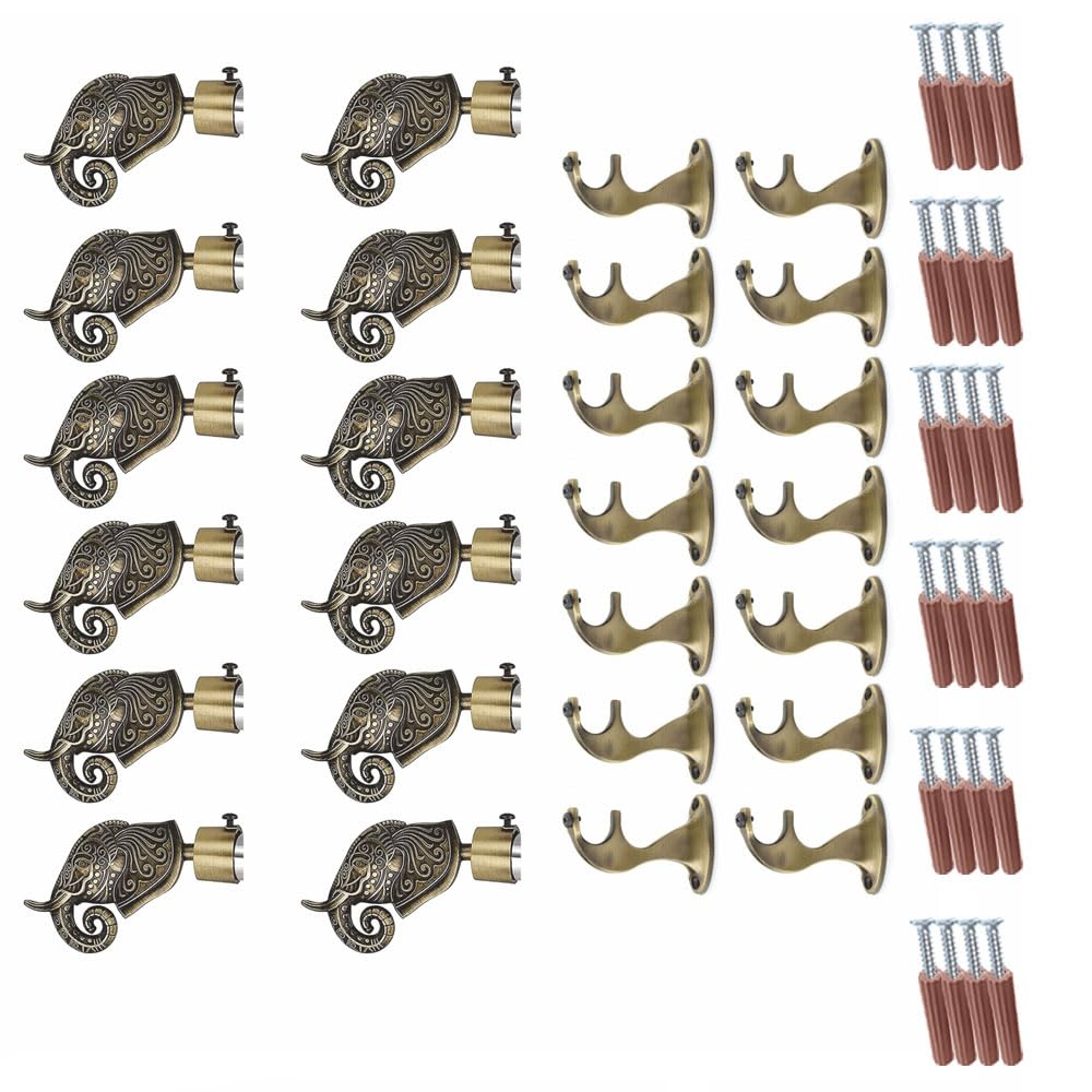 Rajwada Royal Aluminium Curtain Bracket with Talwar Support (Antique)-by GLOXY®