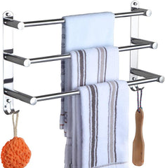 Stainless Steel Triple Step Towel Rod for Bathroom- by GLOXY®