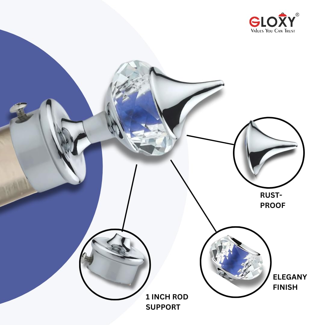 Single Diamond Aluminium Curtain Bracket with Talwar Support(Blue)-by GLOXY®