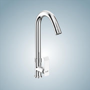 Gloxy Imperial Series Single Lever 360° Swivel Spout Deck Mount Brass Swan Neck Faucet