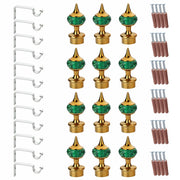 Single Diamond Aluminium Curtain Bracket with Support(Gold Mix Green)-by GLOXY®