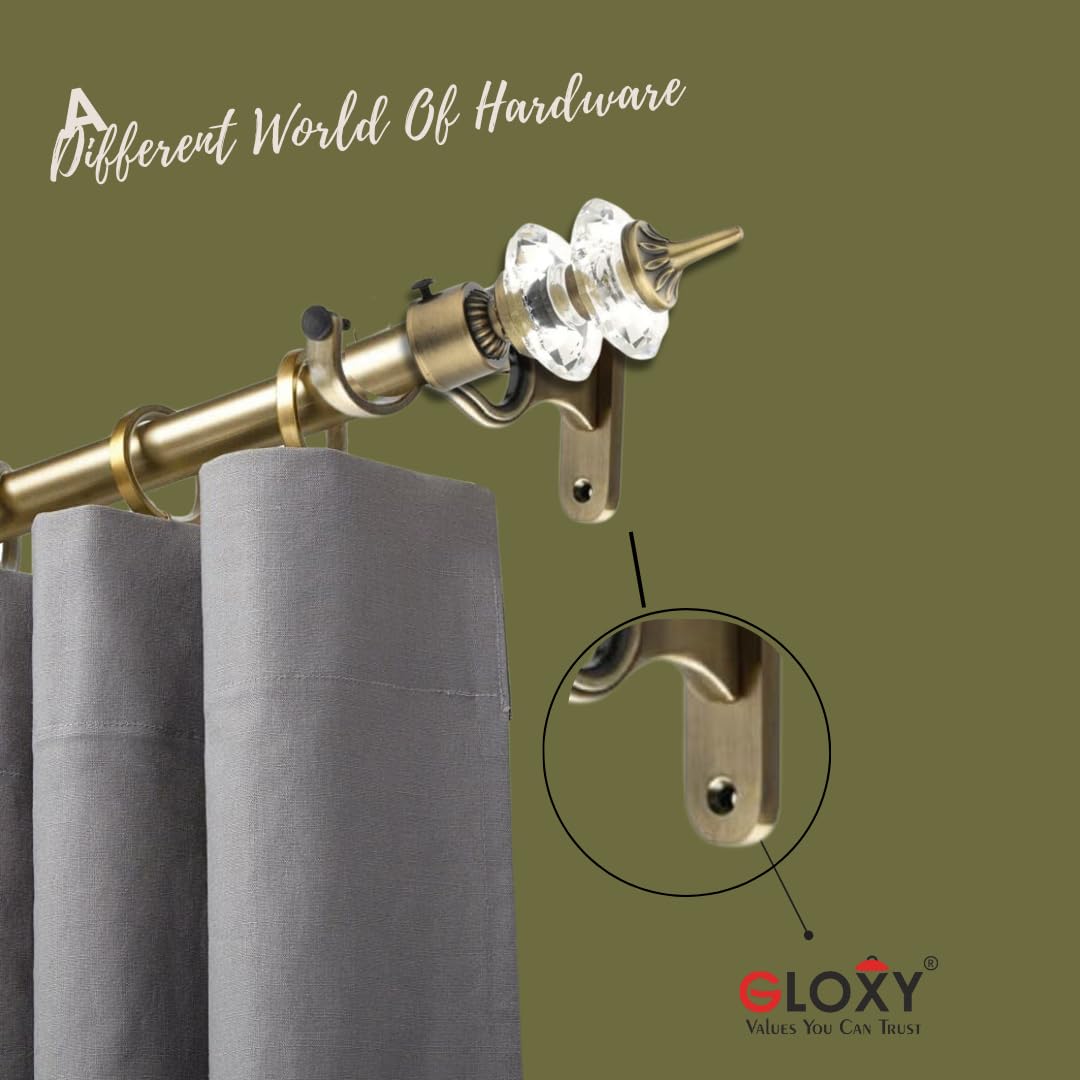 Double Diamond Aluminium Curtain Bracket with Cherry Support(Antique)-by GLOXY®
