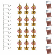Single Diamond Aluminium Curtain Bracket with Support(Gold Mix Pink)-by GLOXY®