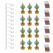 Single Diamond Aluminium Curtain Bracket with Support(Gold Mix Sky Blue)-by GLOXY®