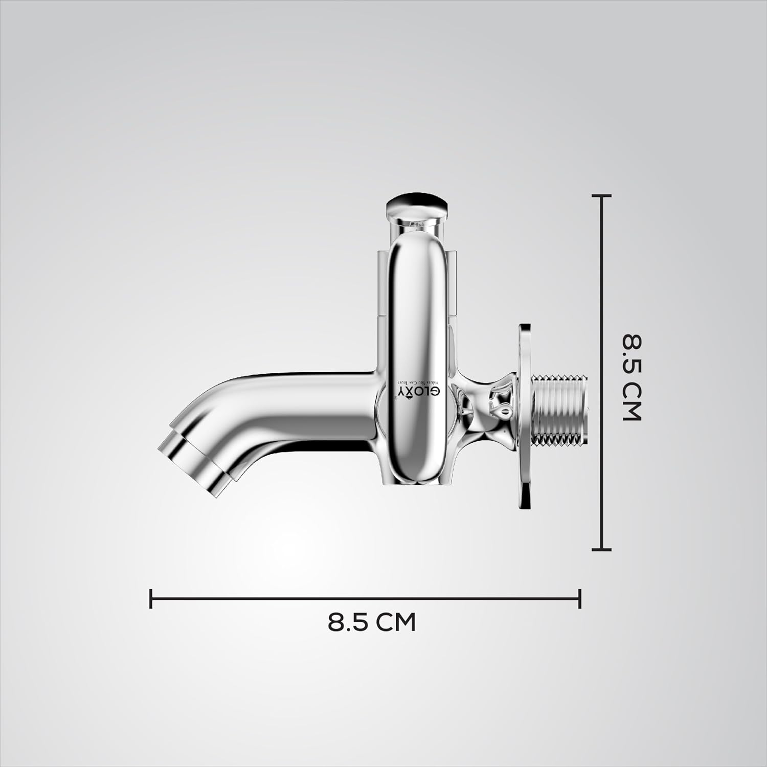 GLOXY 2 in 1 Chrome Finished Bib Cock Taps with Dual Jet+ Lever & Flenge - Perfect Compatible for Washing Machines, Bathroom Toilet Areas, Gardens & Kitchen Sinks - 10 Years Warrenty