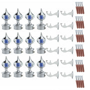 Single Diamond Aluminium Curtain Bracket with Talwar Support(Blue)-by GLOXY®
