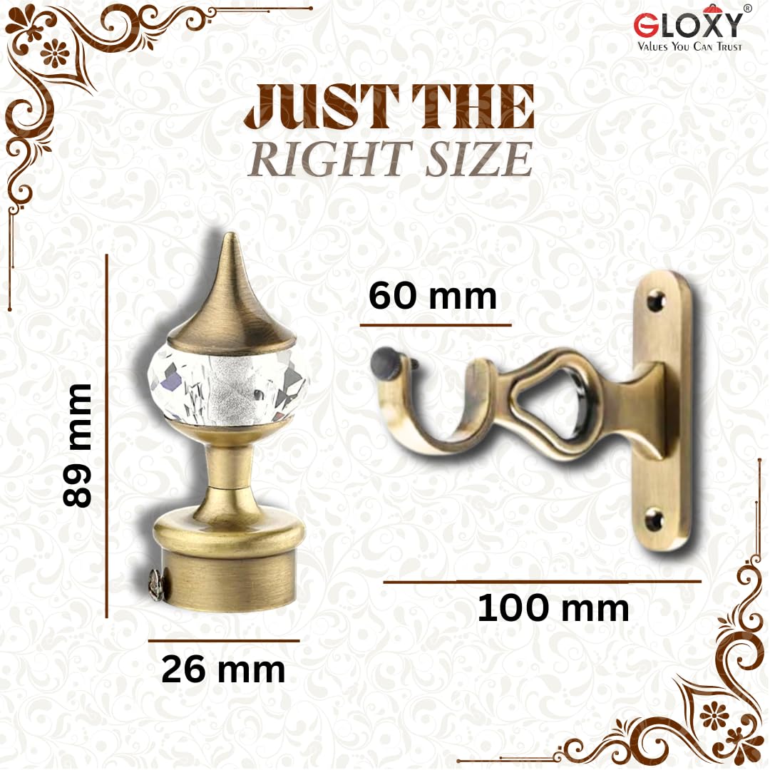 Single Diamond Aluminium Curtain Bracket with Cherry Support(Antique)-by GLOXY®