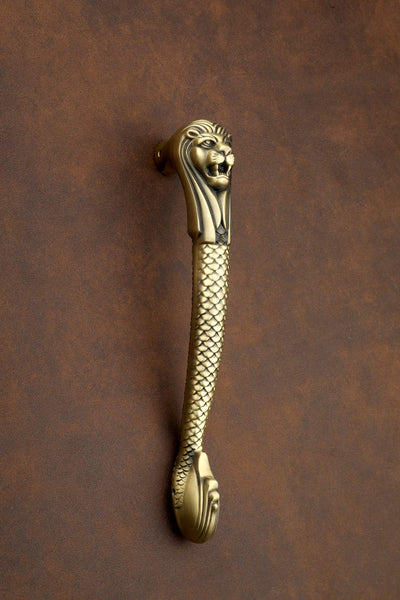 Gloxy Lion Shape Aluminium Pull Handle For Main Door 11.5 Inch -Antique