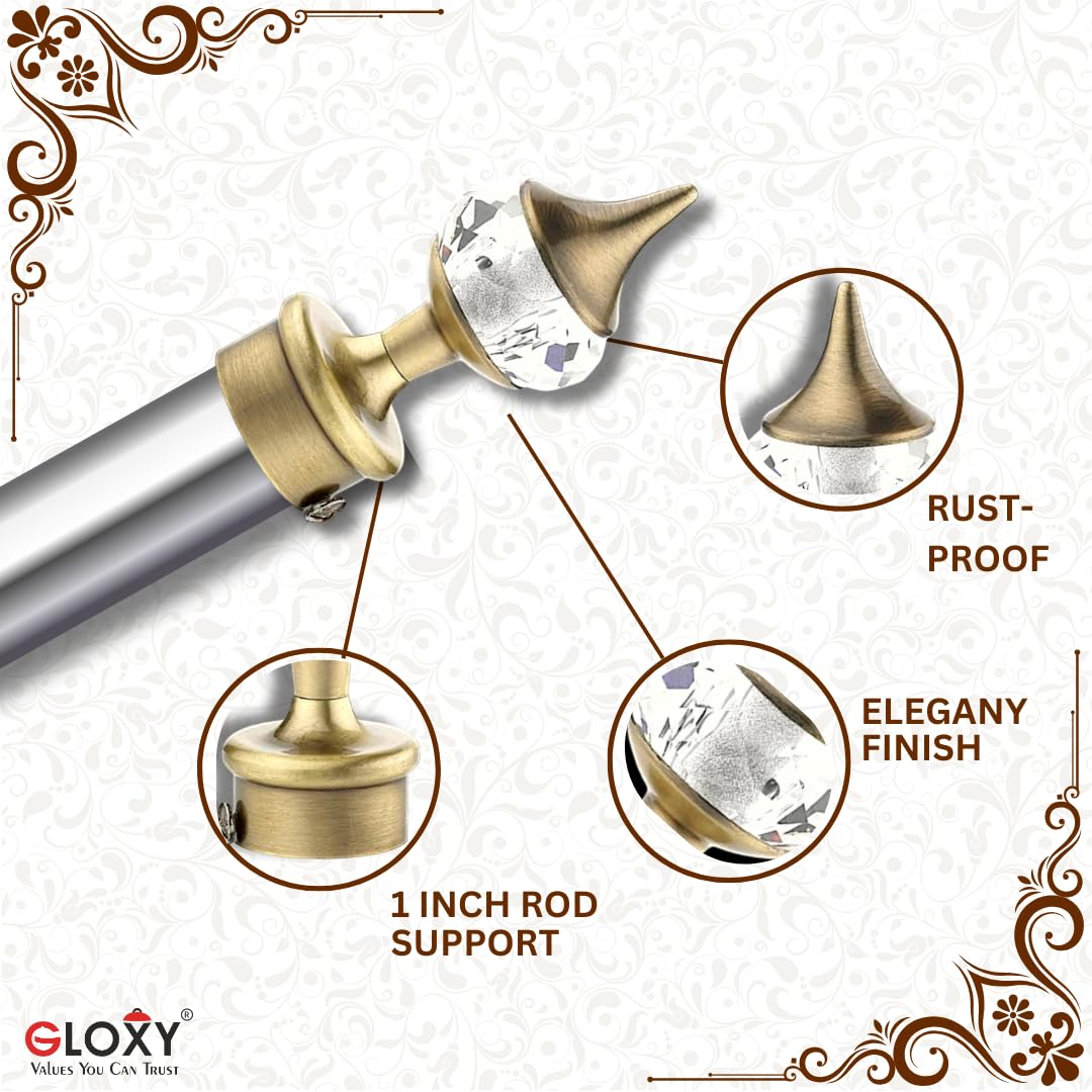 Single Diamond Aluminium Curtain Bracket with Cherry Support(Antique)-by GLOXY®