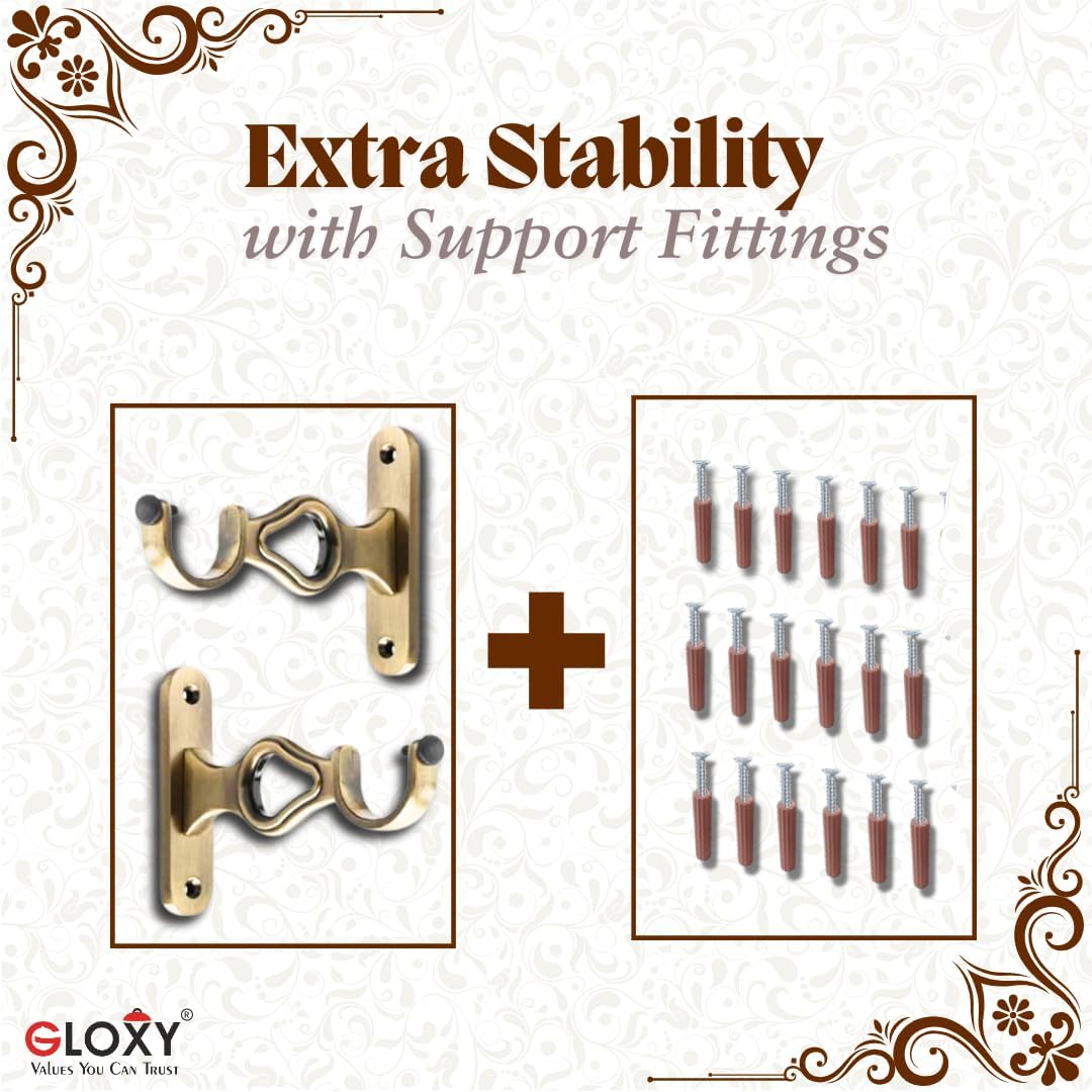 Single Diamond Aluminium Curtain Bracket with Cherry Support(Antique)-by GLOXY®