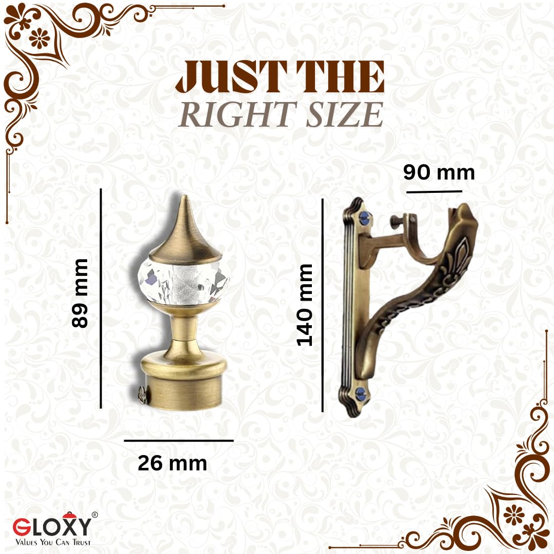 Single Diamond Aluminium Curtain Bracket with Cobra Support(Antique)-by GLOXY®