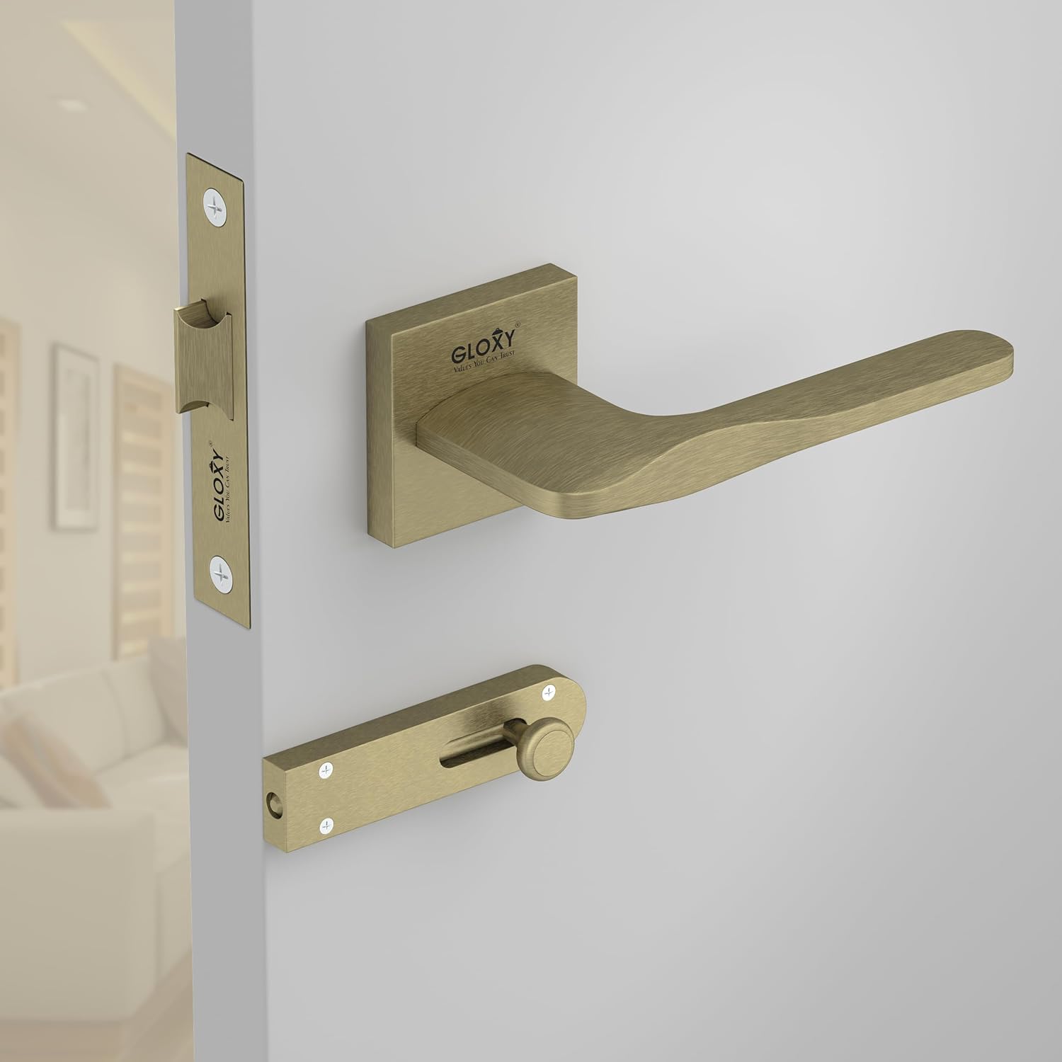 Gloxy Barno Series Antique Finish Mortise Bathroom Door Latch Lock With Handle