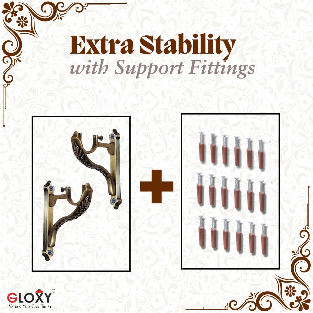 Single Diamond Aluminium Curtain Bracket with Cobra Support(Antique)-by GLOXY®
