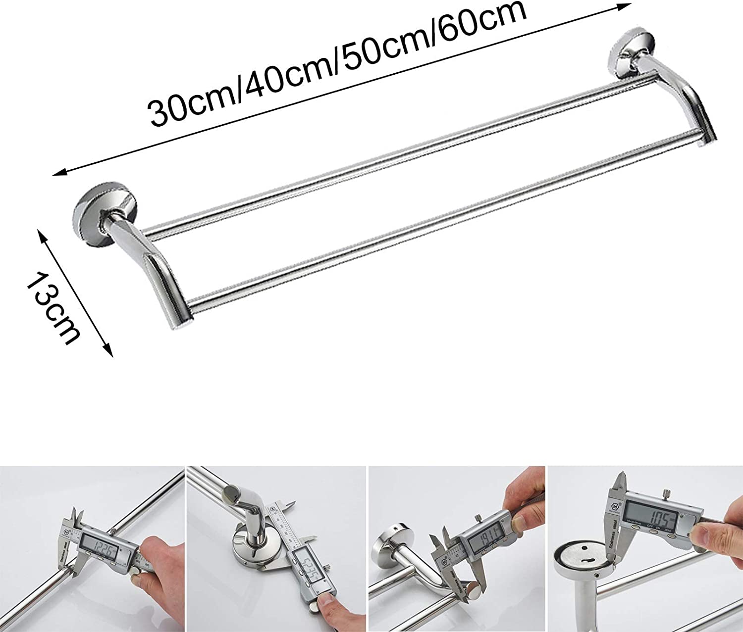 Rectangular Shape Stainless Steel Silver Towel Rod