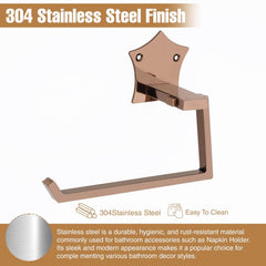 GLOXY Stainless Steel Star Shape Napkin Ring Towel Holder/Stand Kitchen and Washbasin Wall Mounted Towel Ring Bathroom Accessories SS304