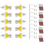 Gloxy Double Colour Stainless Steel & ABS Curtain Finials with Support - Yellow 5 Pair