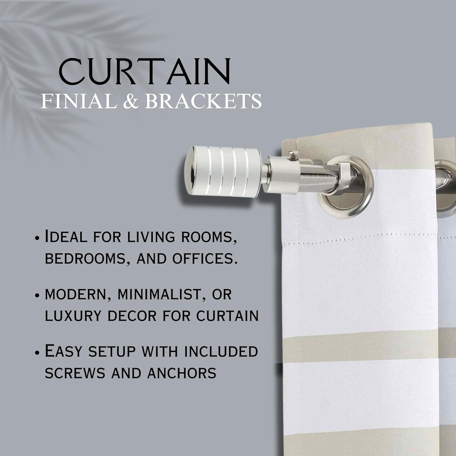 Aluminium Curtain Bracket with Support(Silver)-by GLOXY®