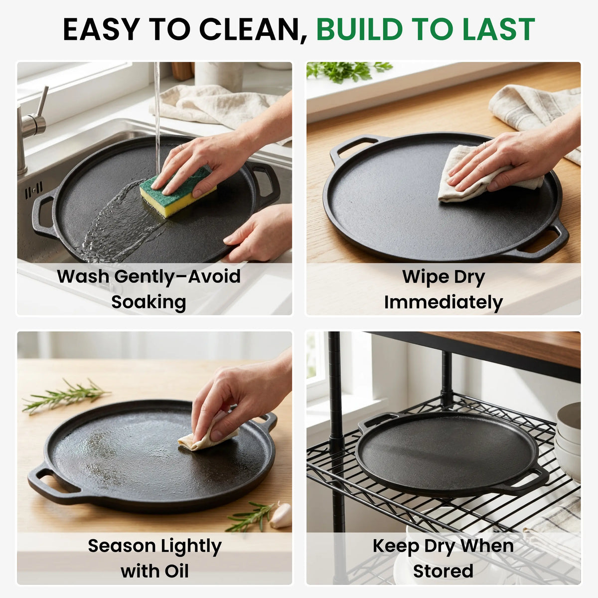 GLOXY Premium Cast Iron 2 in 1 Tawa
