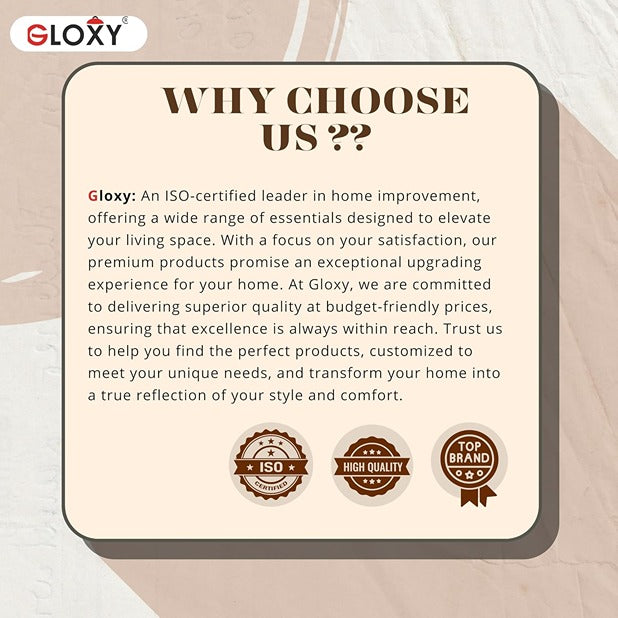 Gloxy Floral Print Stainless Steel Curtain Rod Finials with Support– Black