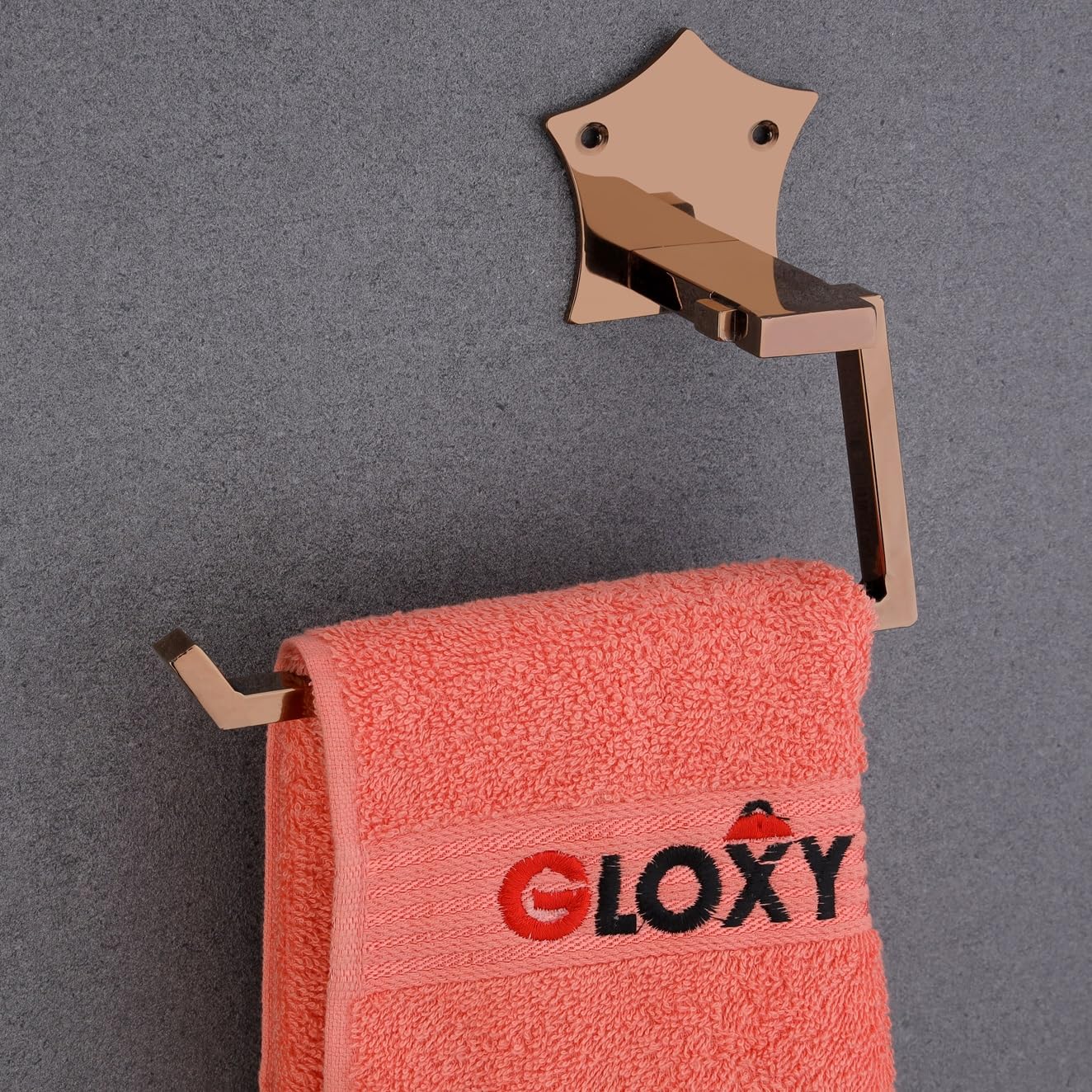 GLOXY Stainless Steel Star Shape Napkin Ring Towel Holder/Stand Kitchen and Washbasin Wall Mounted Towel Ring Bathroom Accessories SS304